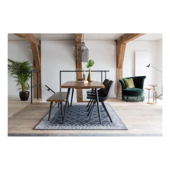 Lavica s čiernymi oceľovými nohami Dutchbone Alagon, dĺžka 140 cm - Image 7