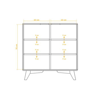 Vysoká komoda z dubového dreva 90x92 cm Greg - The Beds - Image 9