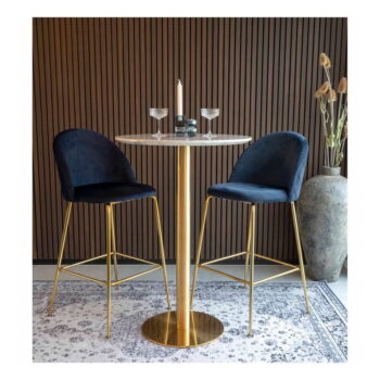 Okrúhly barový stôl s doskou v dekore mramoru ø 70 cm Bolzano – House Nordic - Image 5