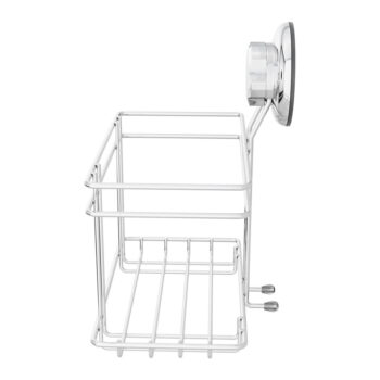 Samodržiaca kovová kúpeľňová polička v striebornej farbe Bestlock Bath – Compactor – Obrázok 5