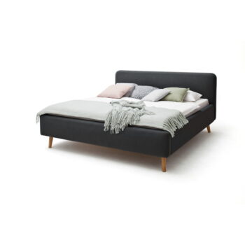 Tmavosivá čalúnená dvojlôžková posteľ 160x200 cm Mattis – Meise Möbel - Image 2