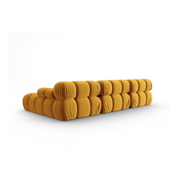 Žltá zamatová pohovka 285 cm Bellis – Micadoni Home - Image 4