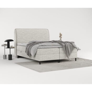 Svetlosivá boxspring posteľ s úložným priestorom 200x200 cm Melba – Maison de Rêve - Image 6