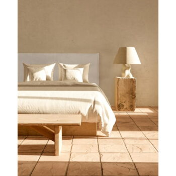 Béžové čalúnené čelo postele 160x100 cm Edmond – Really Nice Things – Obrázok 2