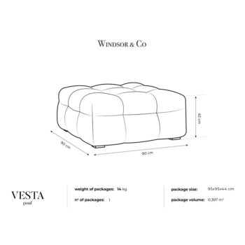 Modrý zamatový puf Windsor & Co Sofas Vesta - Image 6