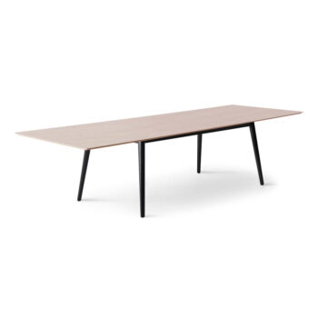 Rozkladací jedálenský stôl s doskou v dubovom dekore v čierno-prírodnej farbe 90x165 cm Meza – Hammel Furniture - Image 2