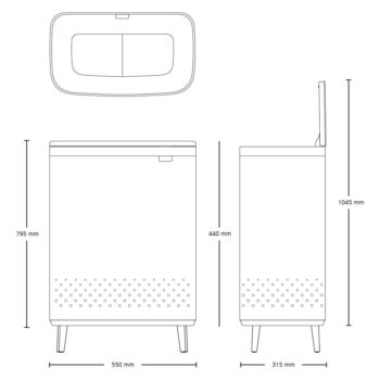 Biely kovový kôš na bielizeň 90 l Bo Hi – Brabantia - Image 7