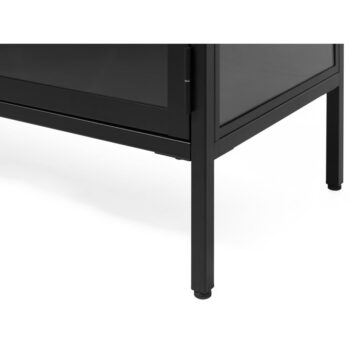 Čierny kovový TV stolík 132x52 cm Carmel - Unique Furniture – Obrázok 5