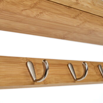 Bambusový nástenný vešiak s poličkou - Casa Selección – Obrázok 2
