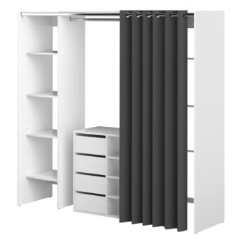 Čierno-biela šatníková skriňa 185x182 cm Tom - TemaHome – Obrázok 2