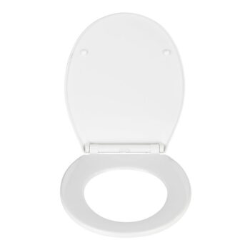 Biele WC sedadlo s jednoduchým zatváraním Wenko Kos, 44 × 37,5 cm - Image 2