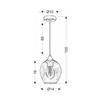 Čierne závesné svietidlo so skleneným tienidlom ø 14 cm Aspa - Candellux Lighting - Image 3