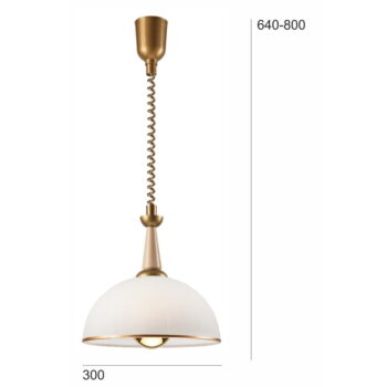 Závesné svietidlo v zlato-prírodnej farbe so skleneným tienidlom ø 30 cm Ciara – LAMKUR - Image 8