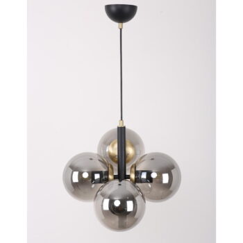 Čierne/sivé závesné svietidlo so skleneným tienidlom ø 15 cm Forte – Squid Lighting - Image 5