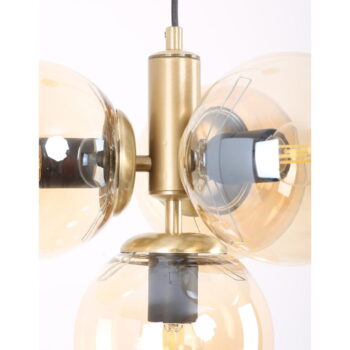 Žlté/v zlatej farbe závesné svietidlo so skleneným tienidlom ø 15 cm Hector – Squid Lighting - Image 3