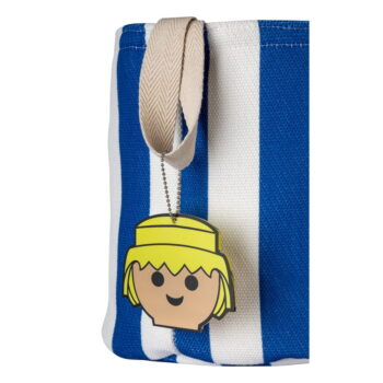 Modrý látkový detský kôš na hračky ø 30x28 cm Stripes – Playmobil - Image 4