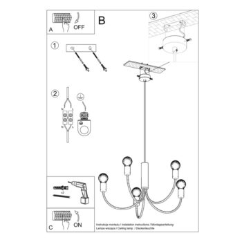 Čierne závesné svietidlo ø 45 cm Karim – Nice Lamps - Image 8
