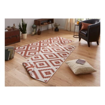 Červeno-krémový vonkajší koberec NORTHRUGS Malta, 80 x 345 cm - Image 2