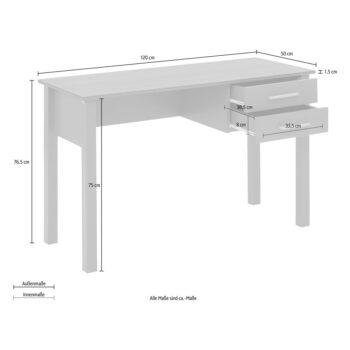 Pracovný stôl 50x120 cm Marion - Støraa – Obrázok 8