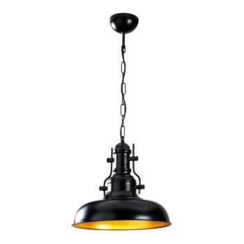 Čierne závesné svietidlo s kovovým tienidlom ø 32 cm Berceste – Opviq lights - Image 2