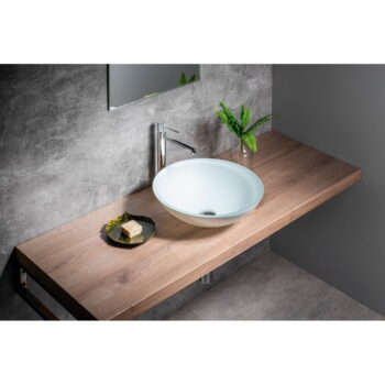 Biele sklenené okrúhle umývadlo ø 42 cm Telica – Sapho – Obrázok 3