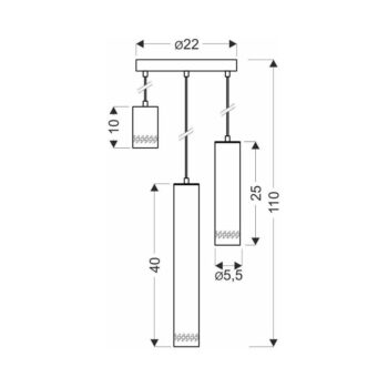 Závesné svietidlo s kovovým tienidlom v čierno-zlatej farbe Tubo - Candellux Lighting - Image 2