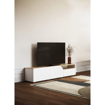 Biely TV stolík v dekore duba 180x38 cm Verone - TemaHome - Image 6