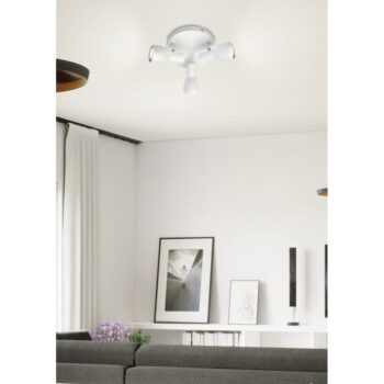 Biele stropné svietidlo s kovovým tienidlom 29x29 cm Picardo – Candellux Lighting - Image 3