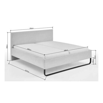 Sivá čalúnená dvojlôžková posteľ 180x200 cm Swing – Meise Möbel - Image 2