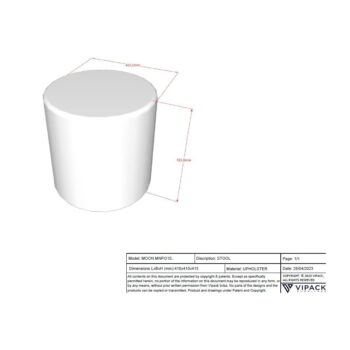 Svetlosivý detský puf z textílie buklé MOON – Vipack - Image 4