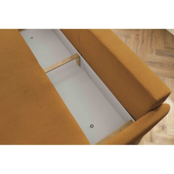 Menčestrová rozkladacia pohovka v horčicovej farbe 211 cm Marcel – Bobochic Paris - Image 5