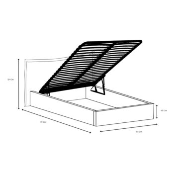 Sivo-prírodná dvojlôžková posteľ s úložným priestorom s roštom 140x190 cm Cara – Bobochic Paris - Image 7
