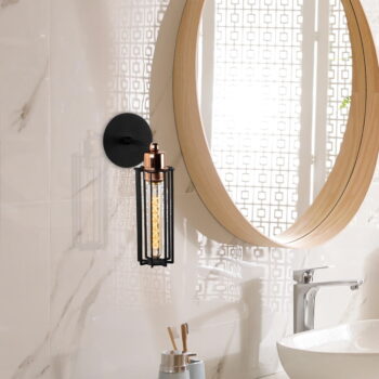Čierne nástenné svietidlo ø 8 cm Likya – Opviq lights - Image 2