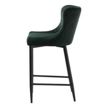 Zelená zamatová barová stolička (výška sedadla 77 cm) Ottowa – Unique Furniture – Obrázok 3
