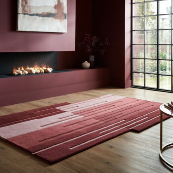 Vínový ručne tkaný vlnený koberec 150x240 cm Split Ombre Shaped – Flair Rugs - Image 2