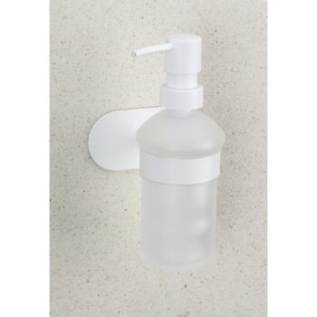 Biely samodržiaci sklenený dávkovač mydla 200 ml Orea – Wenko - Image 2