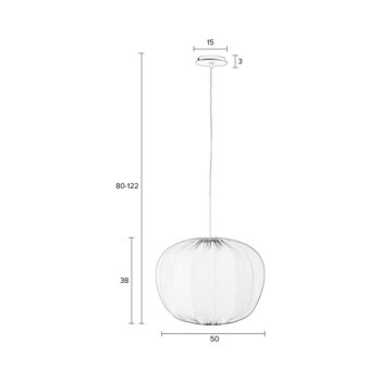 Biele závesné svietidlo s textilným tienidlom ø 38 cm Shem – White Label - Image 9