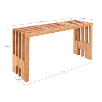 Záhradná lavica z tíkového dreva House Nordic Benidorm, 90 x 30 cm – Obrázok 5