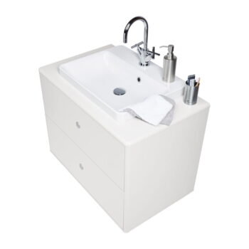Biela závesná skrinka s umývadlom bez batérie 80x62 cm Color Bath – Tom Tailor – Obrázok 10