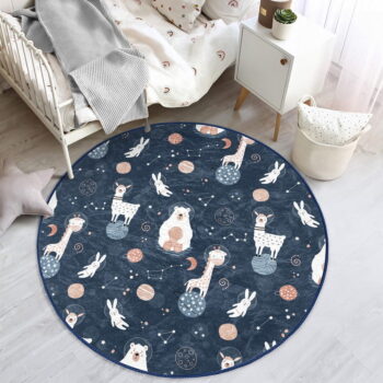 Tmavomodrý detský koberec ø 100 cm Comfort – Mila Home - Image 4