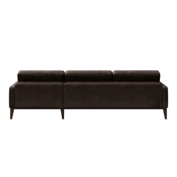 Tmavohnedá kožená rohová pohovka MESONICA Musso Tufted, ľavý roh – Obrázok 3