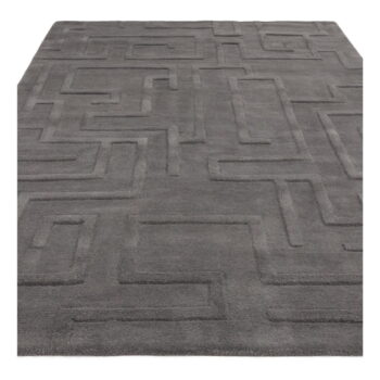 Antracitovosivý vlnený koberec 200x290 cm Maze – Asiatic Carpets - Image 4