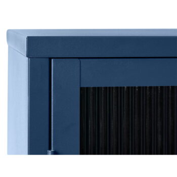 Modrá kovová vitrína Unique Furniture Bronco, výška 140 cm – Obrázok 6