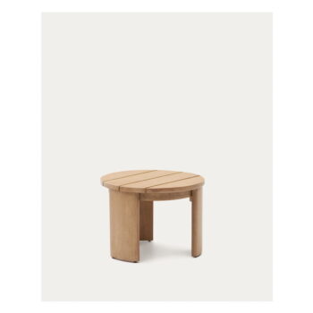 Okrúhly záhradný odkladací stolík z eukalyptového dreva ø 60 cm Xoriguer – Kave Home - Image 3
