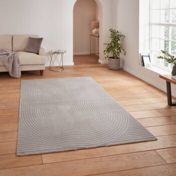 Svetlosivý umývateľný koberec z recyklovaných vlákien 160x230 cm Flores – Think Rugs - Image 4