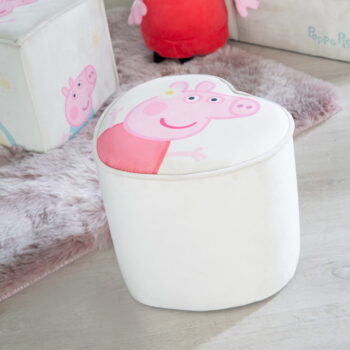 Biely zamatový detský puf Peppa Pig – Roba - Image 4