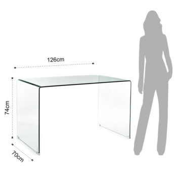 Sklenený pracovný stôl 70x126 cm Bend – Tomasucci – Obrázok 5
