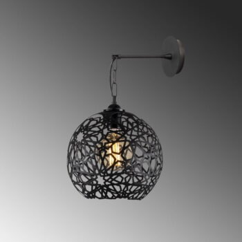 Čierne nástenné svietidlo ø 25 cm Fellini – Opviq lights – Obrázok 5