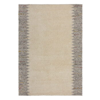 Sivo-krémový ručne tkaný koberec s prímesou vlny 80x150 cm Minerals Border – Flair Rugs - Image 6
