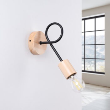 Nástenné svietidlo v čierno-prírodnej farbe Tumber – Nice Lamps - Image 6